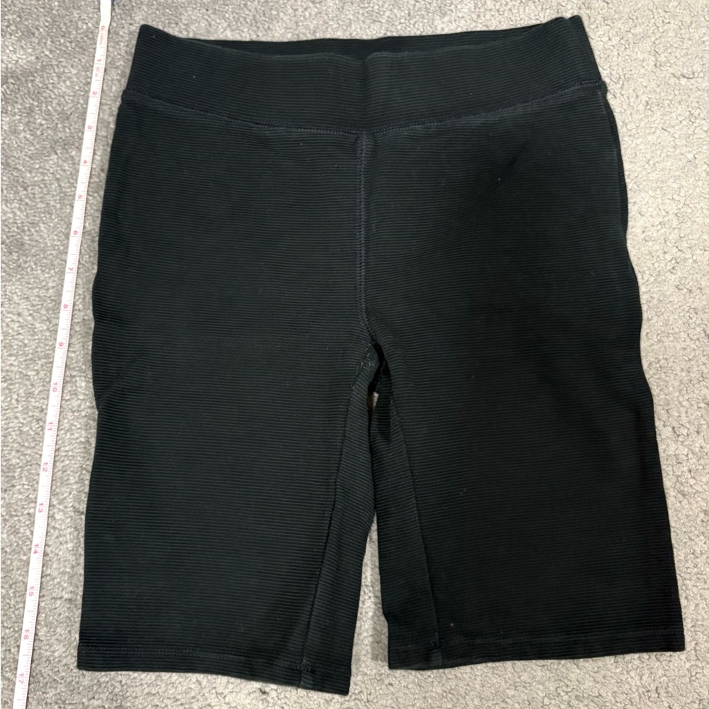 Madewell Ribbed Black Bike Shorts 7” inseam